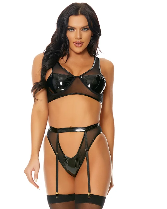 Comfy Layers 2pc Kinky Bliss Black Vinyl Set