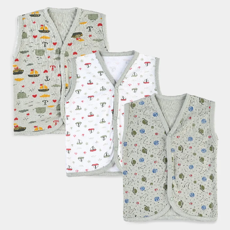 New Products Baby Cotton Printed Vest 3Pcs Set