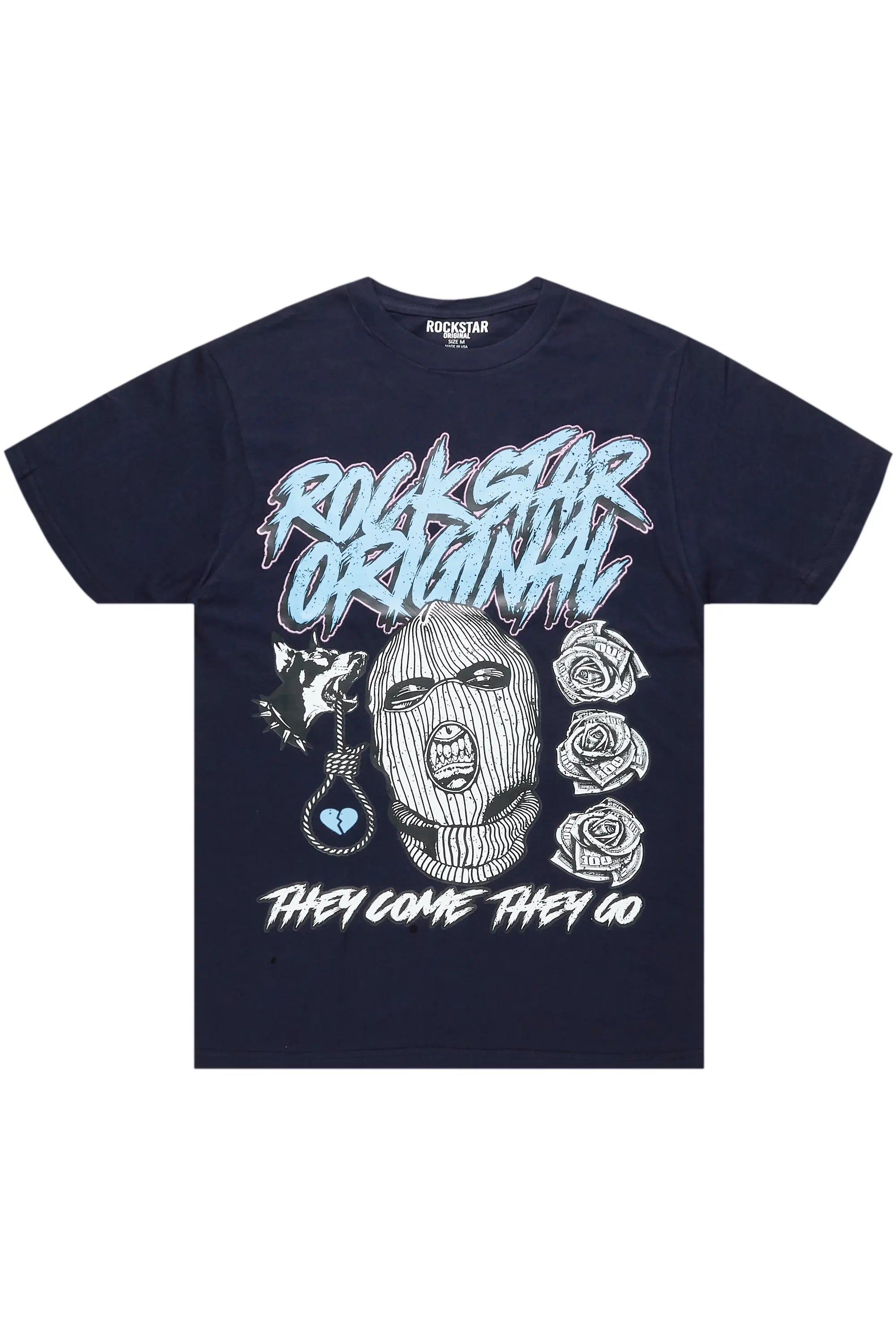 Playful Style Clava Navy Graphic T-Shirt
