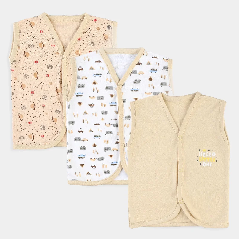 Low-key Luxury Baby Cotton Printed Vest 3Pcs Set