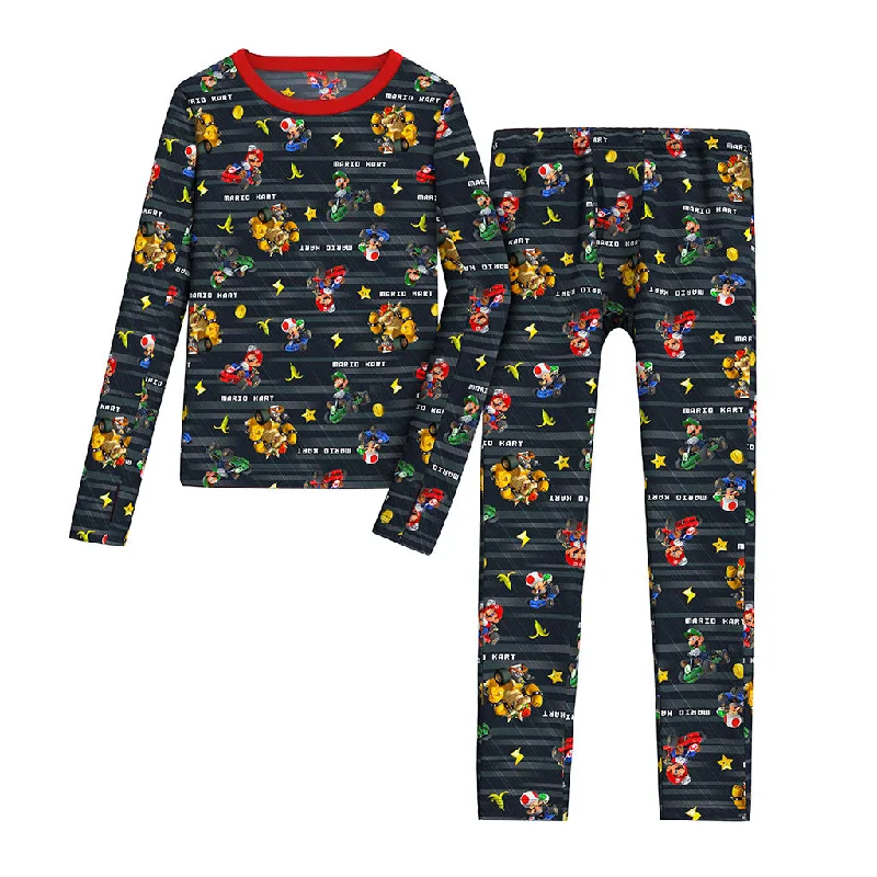 Exquisite Craftsmanship Nintendo's Mario Kart Stretch Poly 2 pc. Long Sleeve Crew & Pant Set