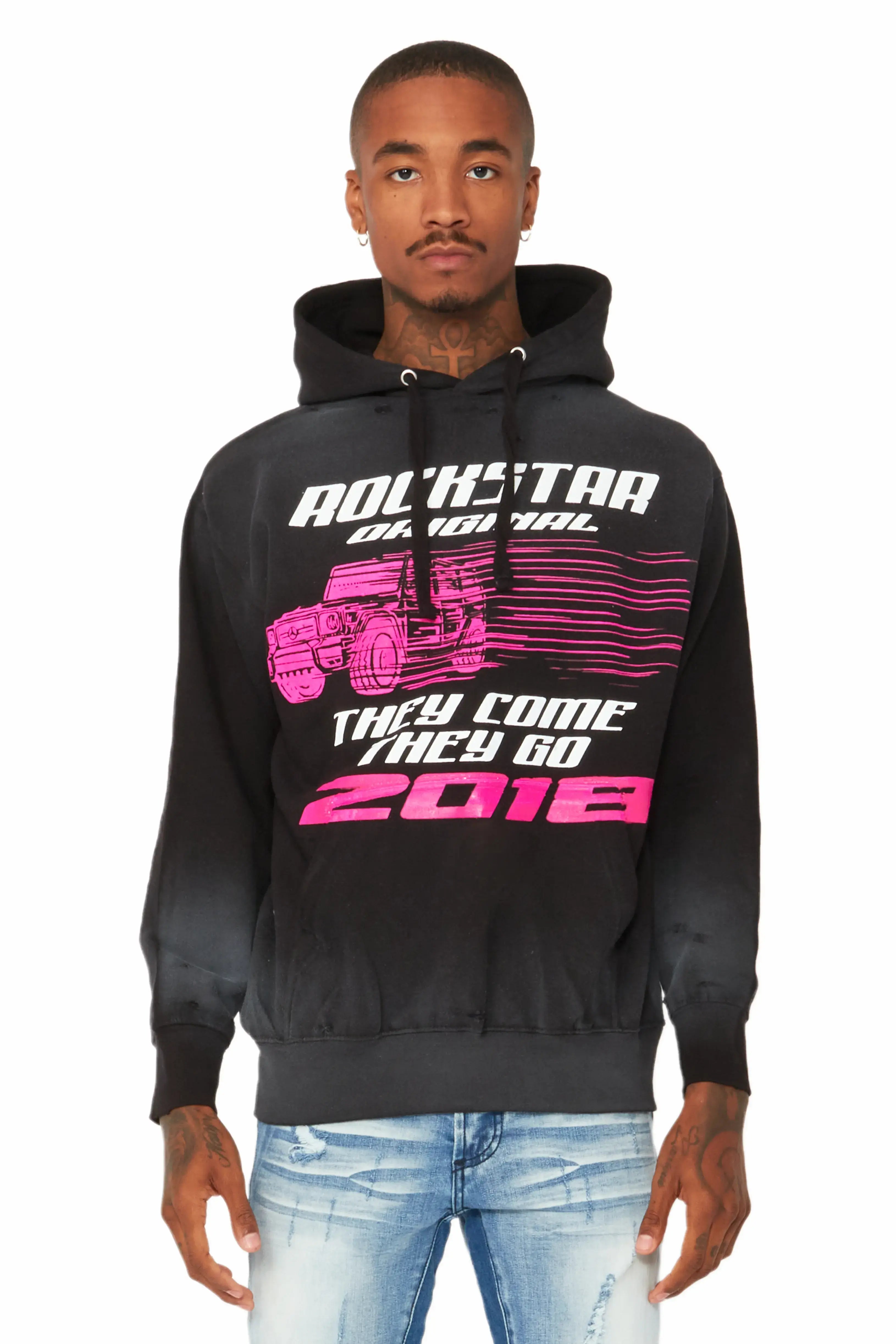 Classic Color Jago Black Graphic Hoodie