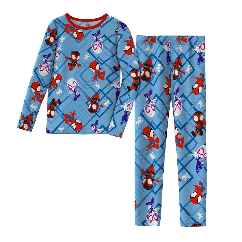 Fashionable And Versatile Marvel's Spiderman Toddler Boys Stretch Poly 2 pc. Long Sleeve Crew & Pant Set