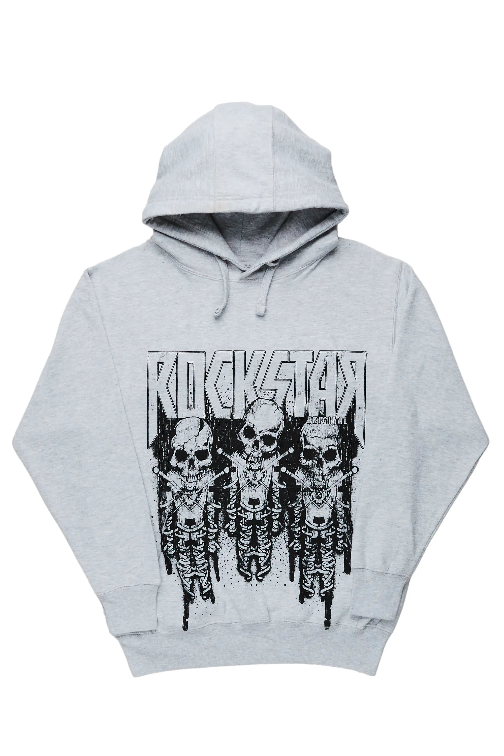 Celebrity Style Sabbath Grey Graphic Printed Hoodie