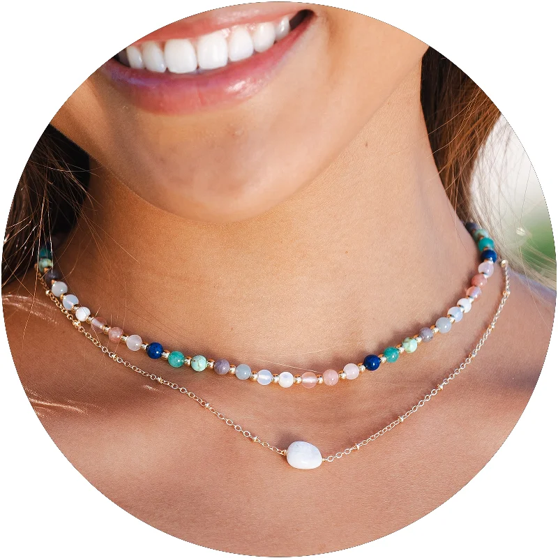 Street Cool Spiritual Healer + Moonstone Necklace Stack