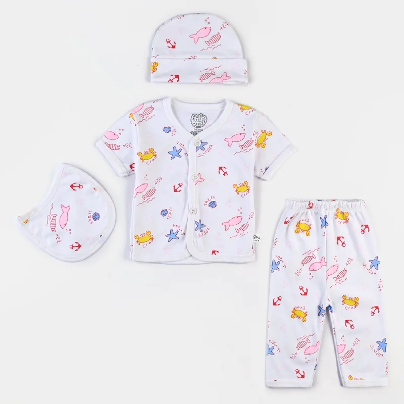 Noble Temperament Infant Unisex Cotton Summer Suit 4PCs