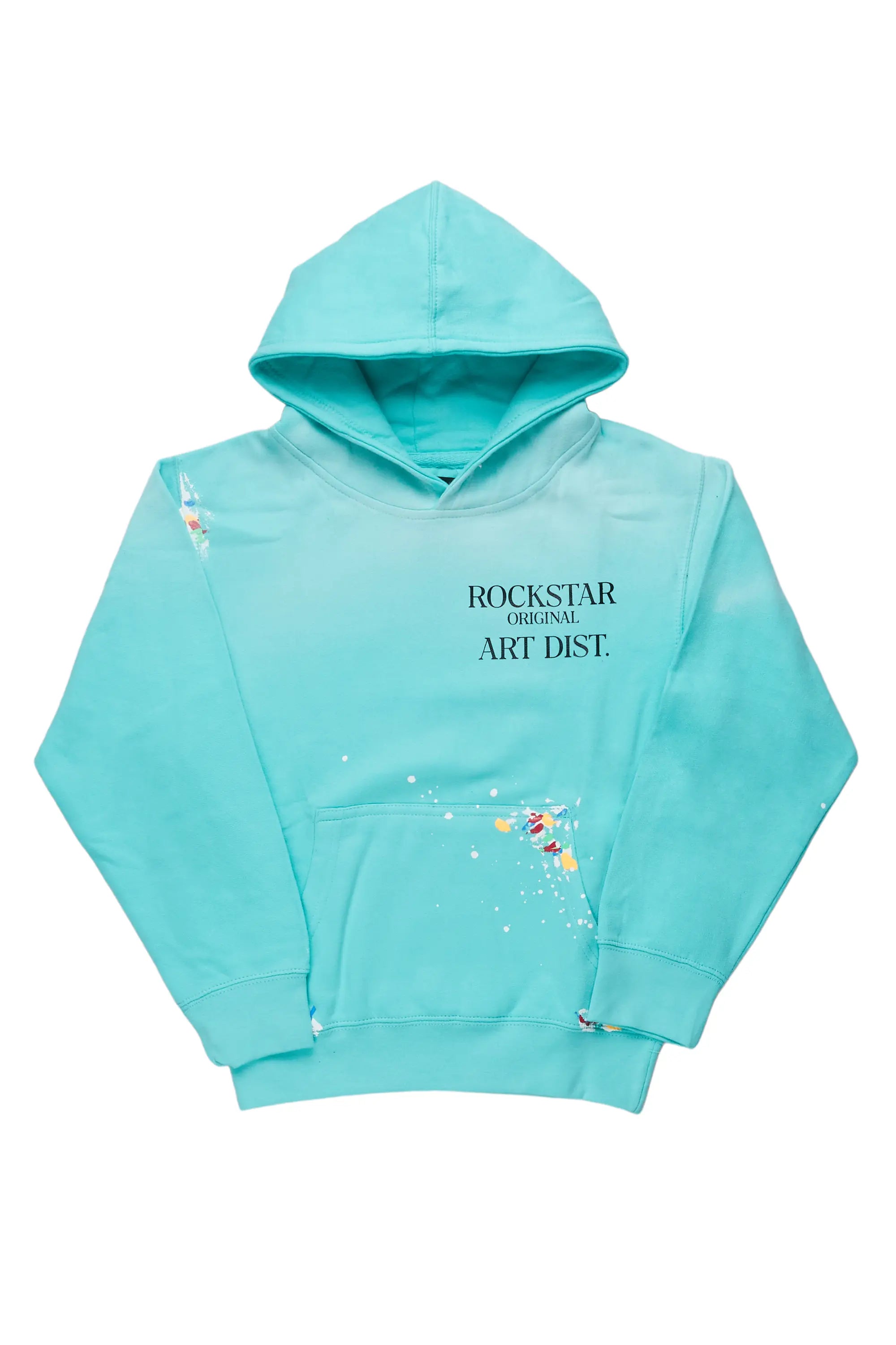 Youthful Boys Rockstar Art Dist. Mint Graphic Hoodie