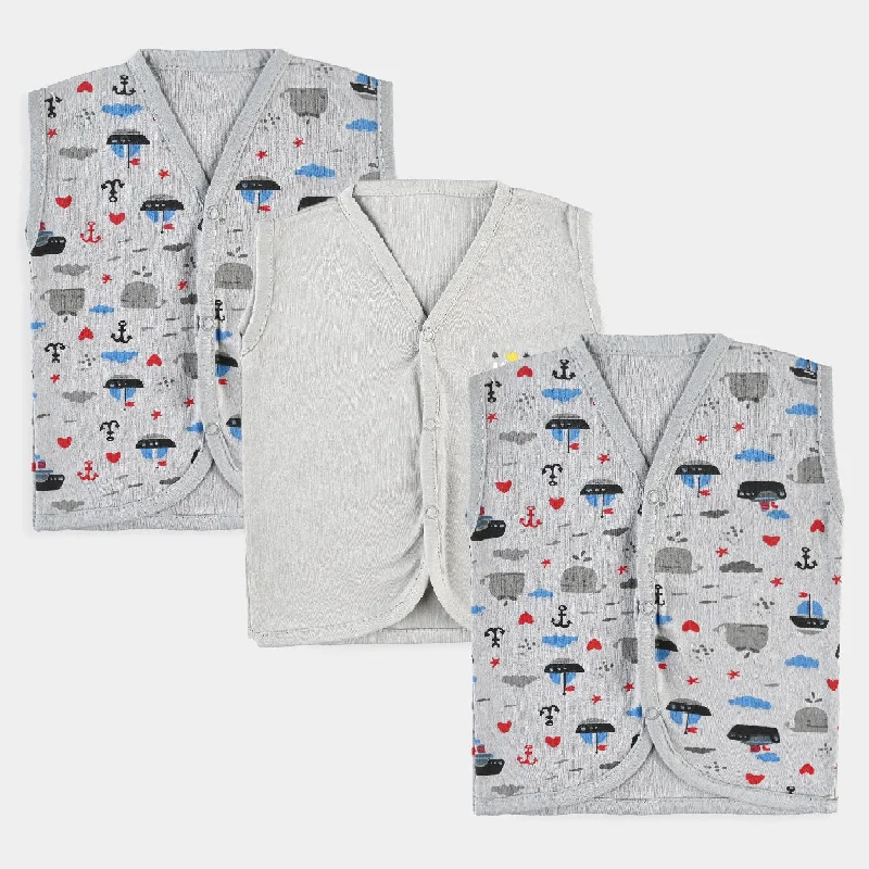 Classic Style Baby Cotton Printed Vest 3Pcs Set