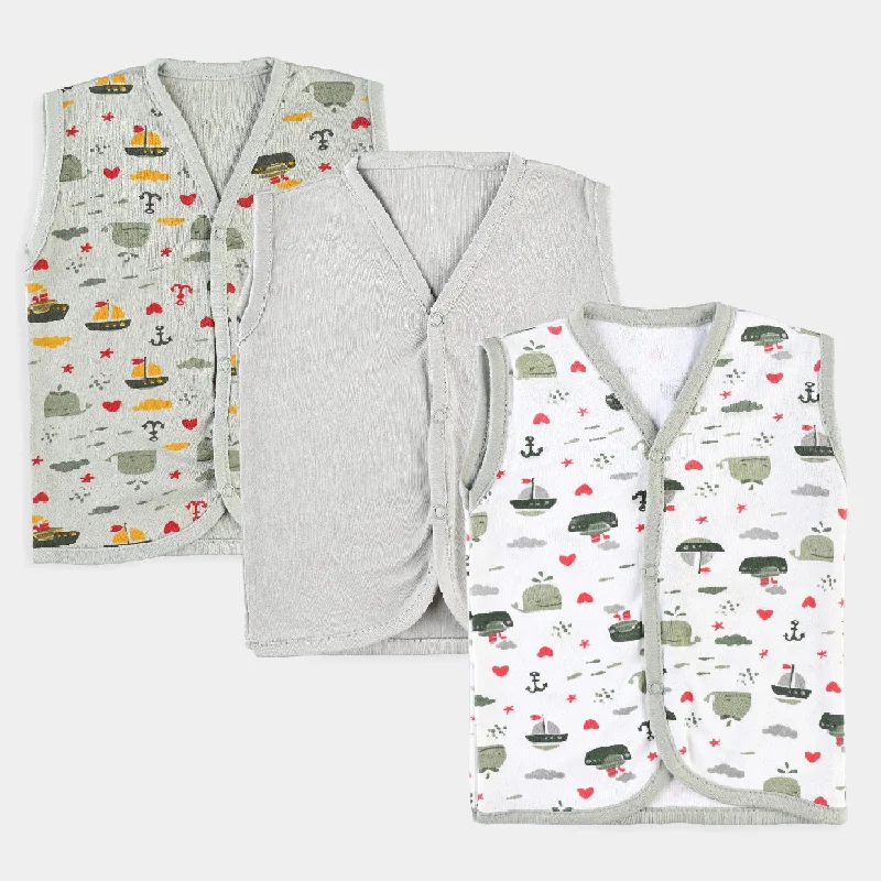End Of The Year Baby Cotton Printed Vest 3Pcs Set