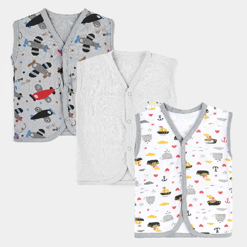 Fashionable And Versatile Baby Cotton Printed Vest 3Pcs Set