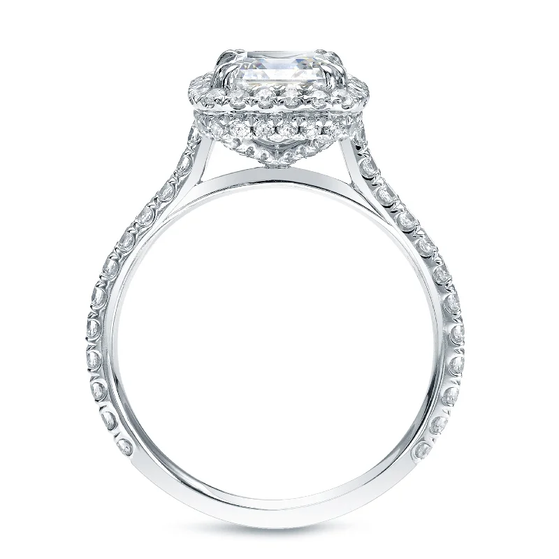 Autumn Selection Auriya 14k Gold 2 ctw Cushion-cut Halo Diamond Wedding Ring Set
