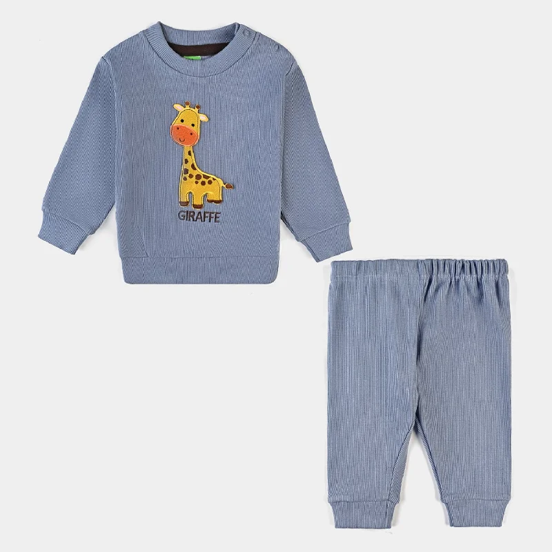 Street Charm Infant Boys Fleece Knitted Suit Giraffe-GREY