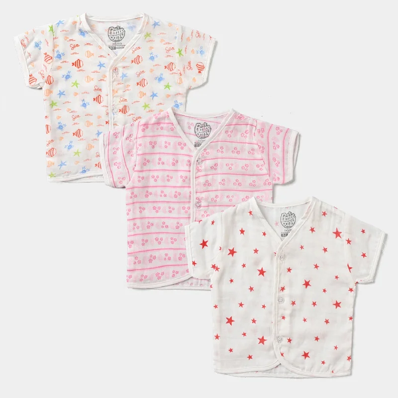 Dessert Matching Pack of 3 Infant Summer Shirts | 0-3Months