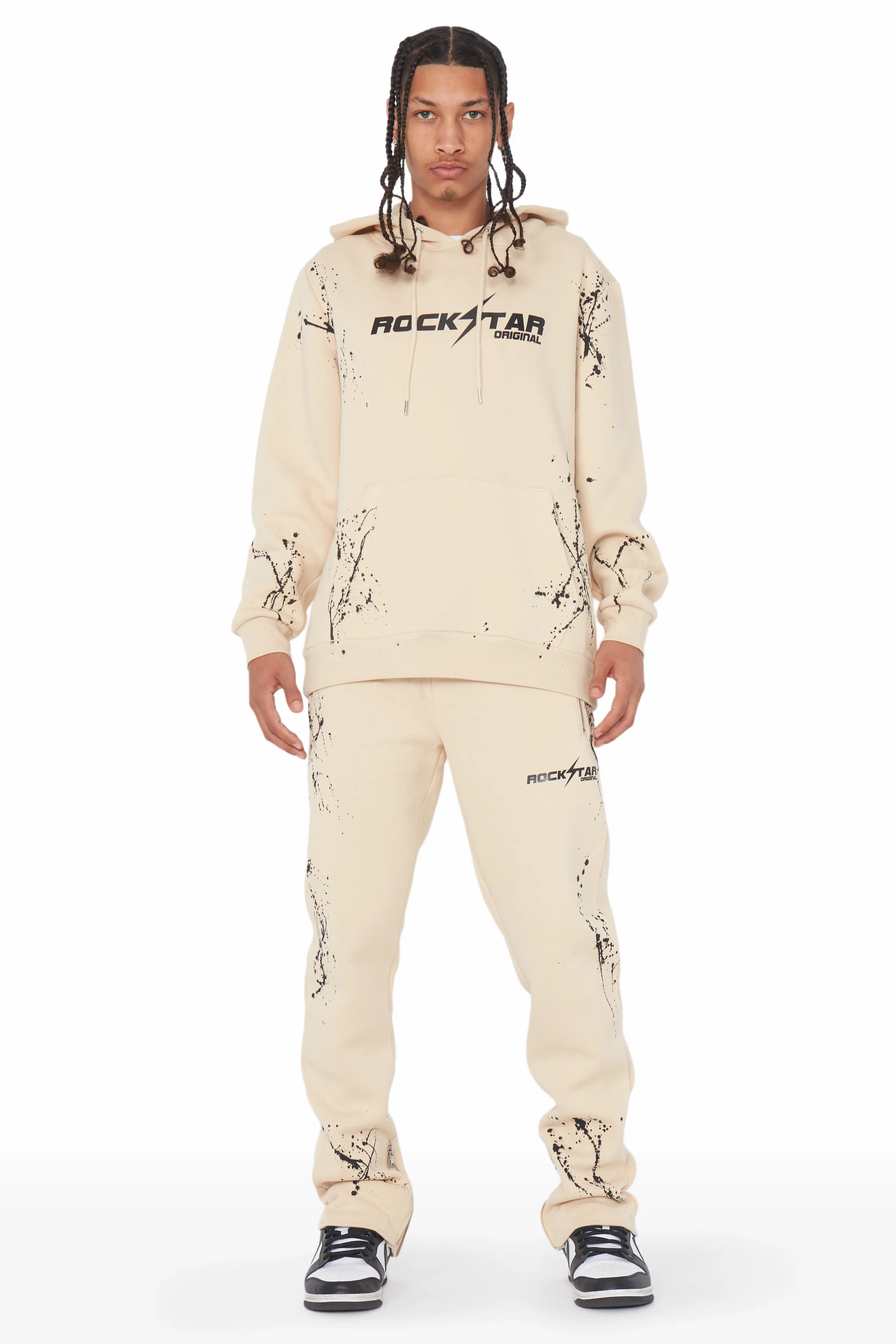 Comfortable Sweaters Rune Beige Slim Fit Track Set