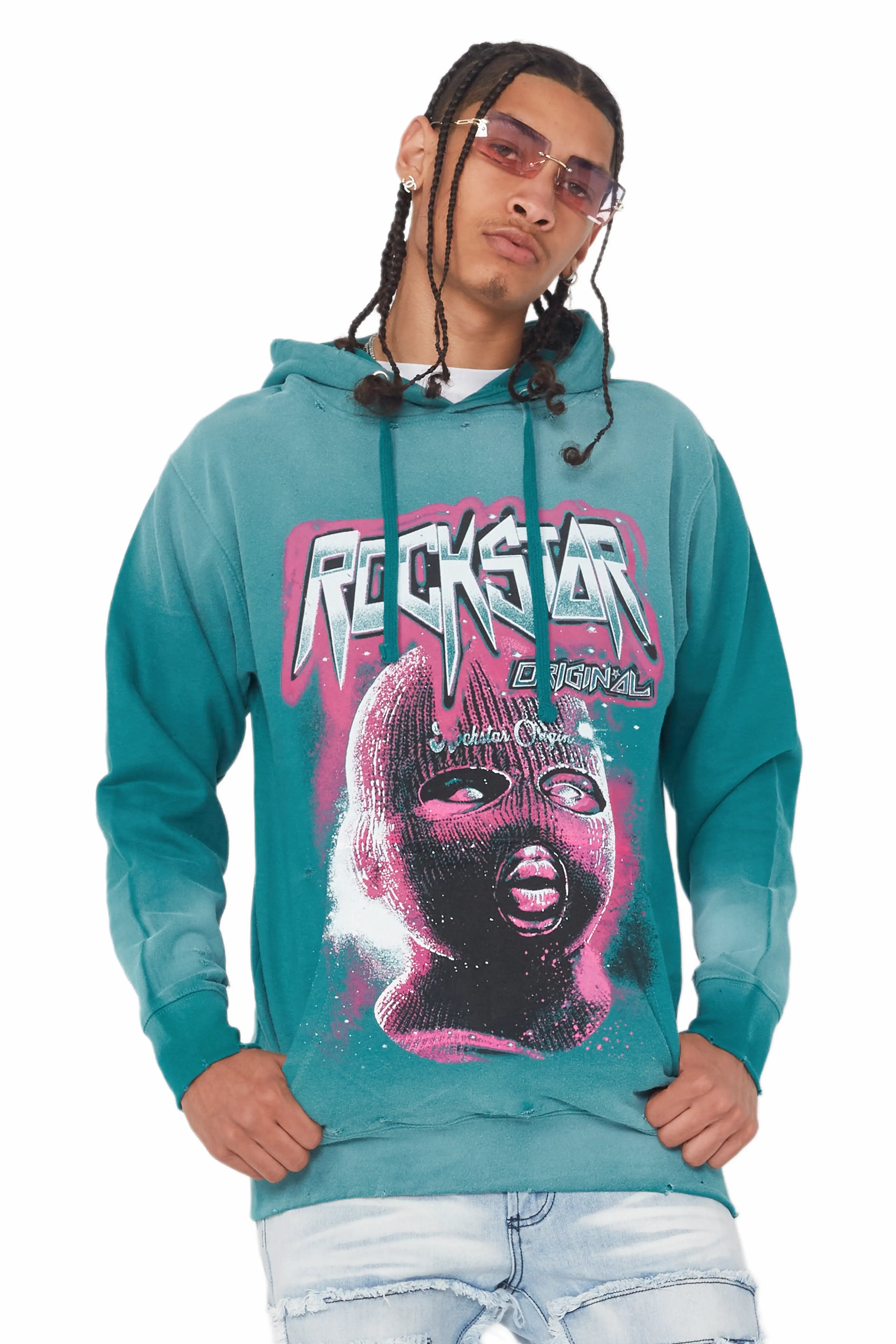 Chic Comfort Wear Ganen Teal Graphic Hoodie