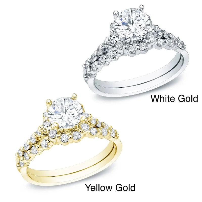 Street Cool Auriya 14k Gold 1 1/2ctw Certified Diamond Bridal Ring Set (H-I, SI1-SI2) Street Cool Auriya 14k Gold 1 1/2ctw Certified Diamond Bridal Ring Set (H-I, SI1-SI2)