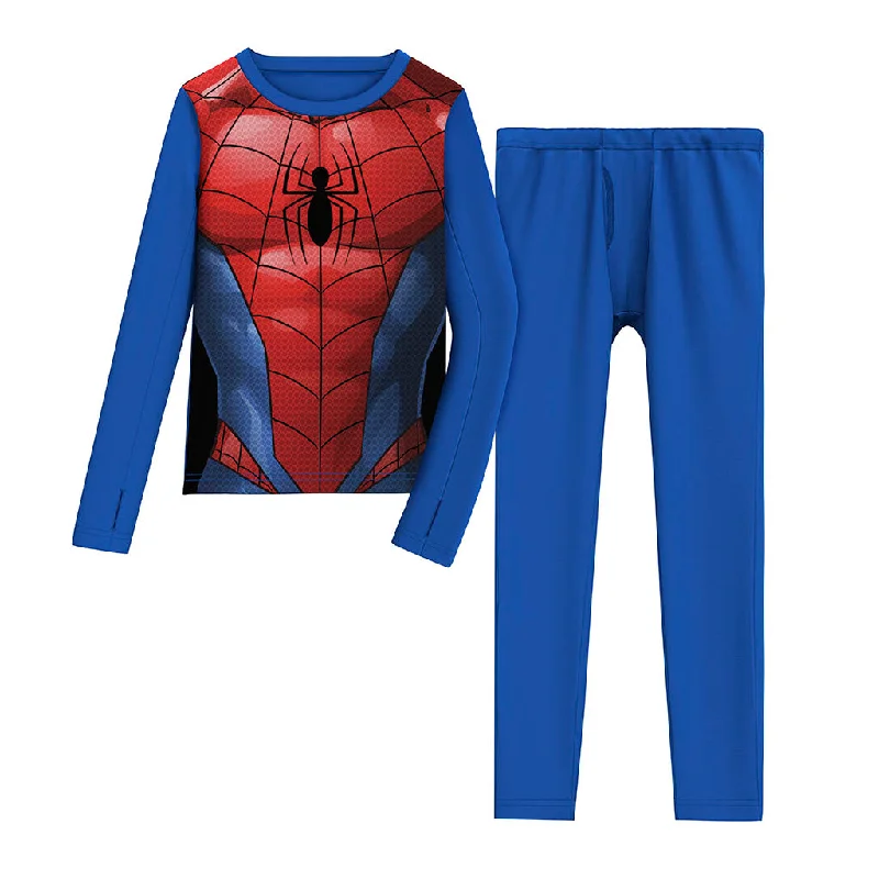 Personalized Wear Marvel's Spiderman Boys Stretch Poly 2 pc. Long Sleeve Crew & Pant Set