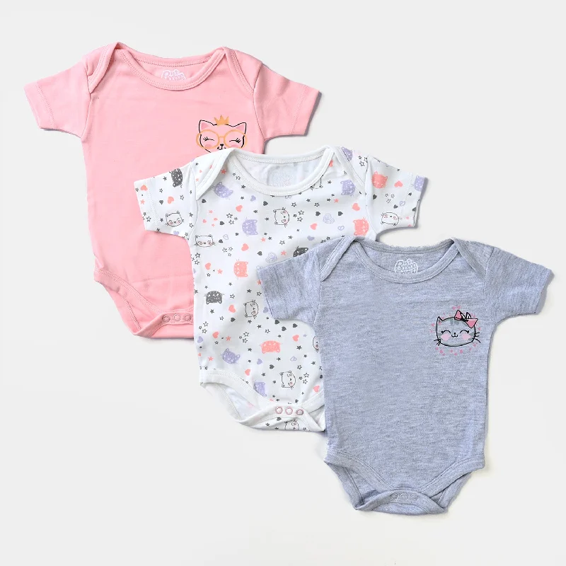 Elegant And Simple Pack of 3 Infant Baby Body Suit