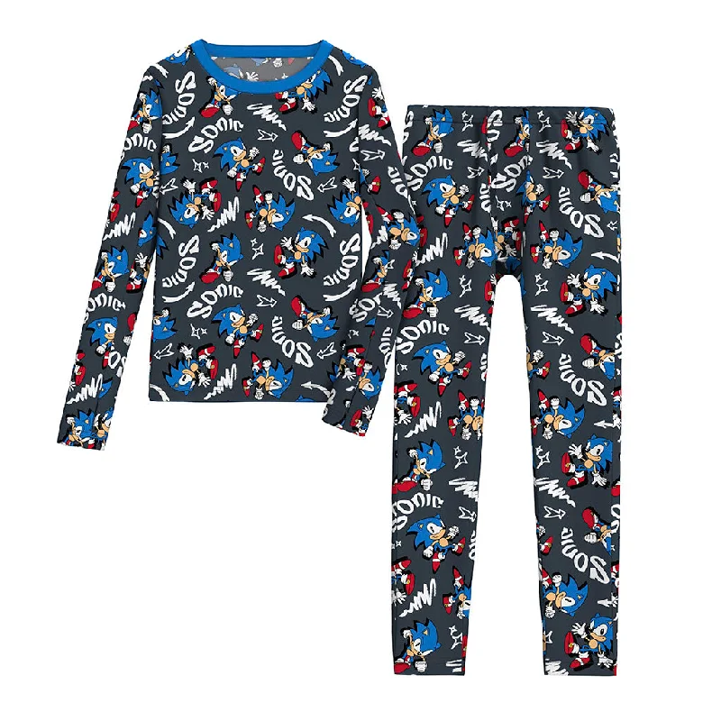 Elegant Design Sega's Sonic Boys Stretch Poly 2 pc. Long Sleeve Crew & Pant Set
