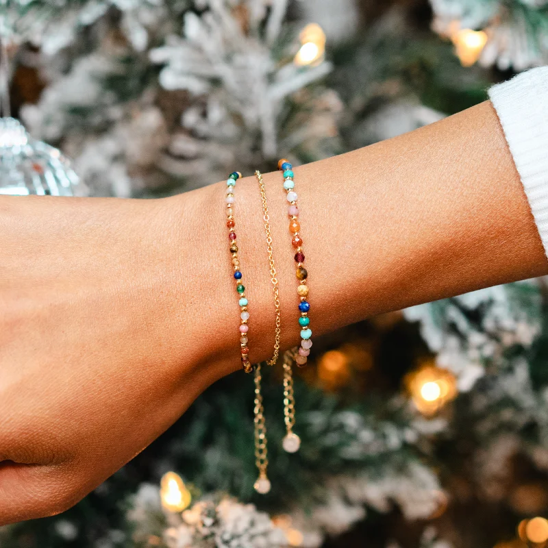Elegant Tailoring Master Healer 3mm + 2mm Layered Bracelet Stack