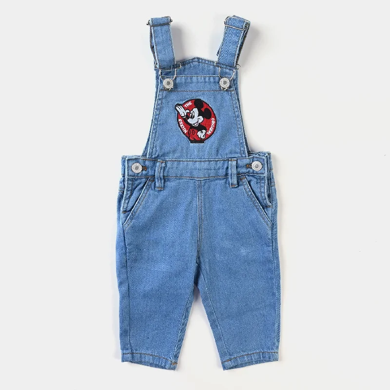 Breezy Outfits Infant Boys Denim rigid Dangri Character -Ice Blue