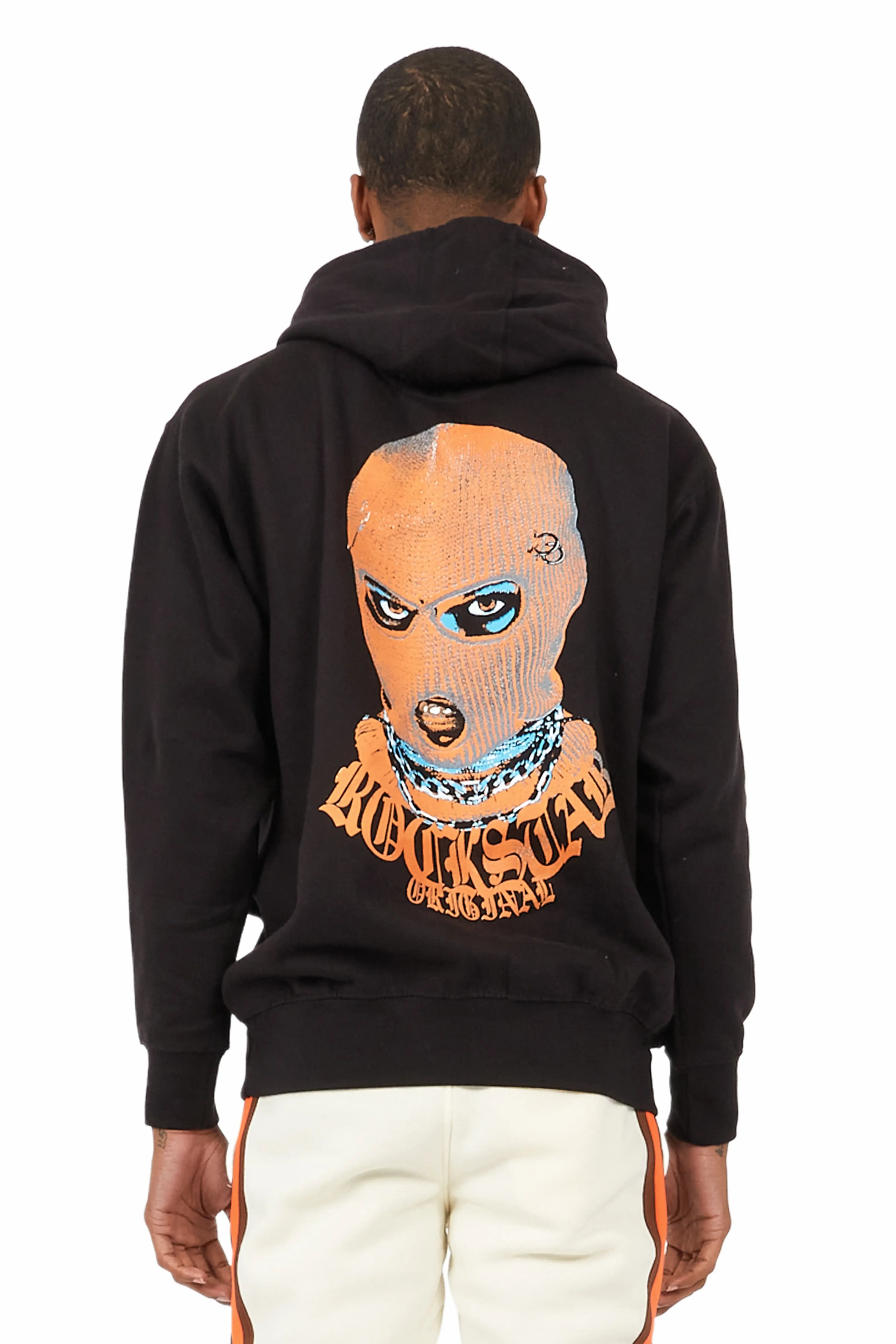 Comfortable Outfits Murdra Graphic Black/Orange Hoodie