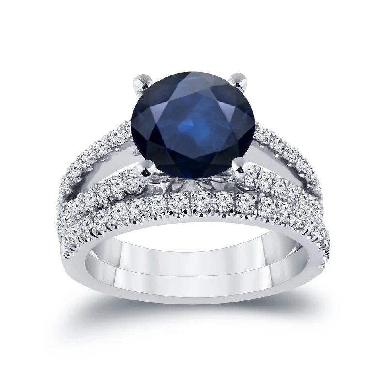 Fresh And Fashionable Auriya 1 3/4ct Blue Sapphire and 3/4ctw Diamond Engagement Ring Set 14k Gold Fresh And Fashionable Auriya 1 3/4ct Blue Sapphire and 3/4ctw Diamond Engagement Ring Set 14k Gold