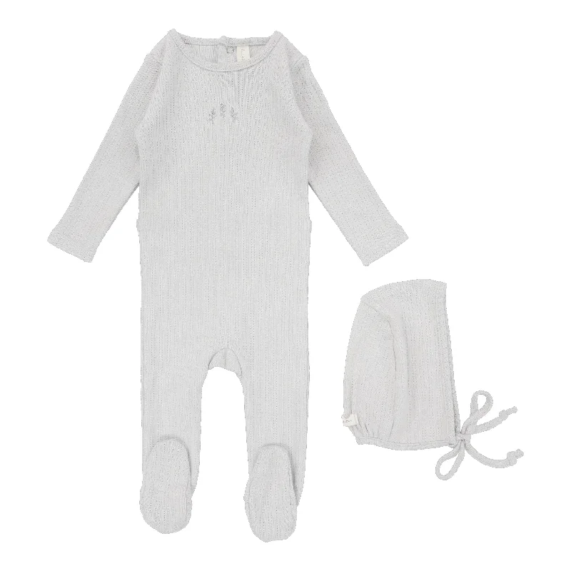 Editorial Design Striped Pointelle Footie Set