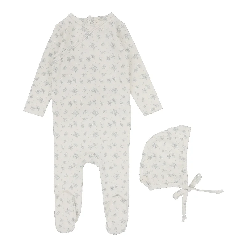 Exquisite Design Floral Cluster Footie Set