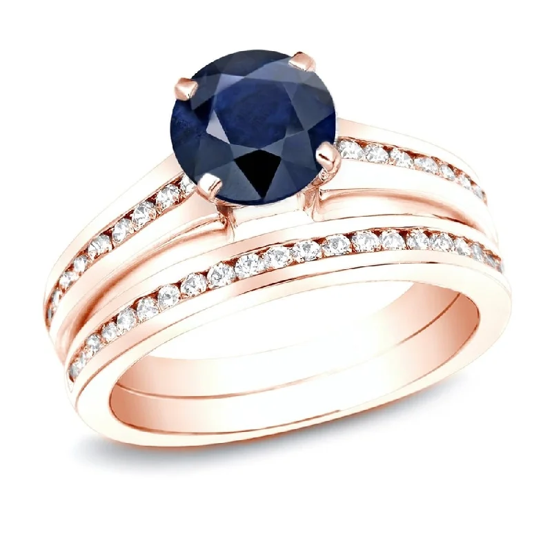 Fashion Classic Auriya 14k Gold 1ct Blue Sapphire & Diamond Engagement Ring Set 1ctw Fashion Classic Auriya 14k Gold 1ct Blue Sapphire & Diamond Engagement Ring Set 1ctw