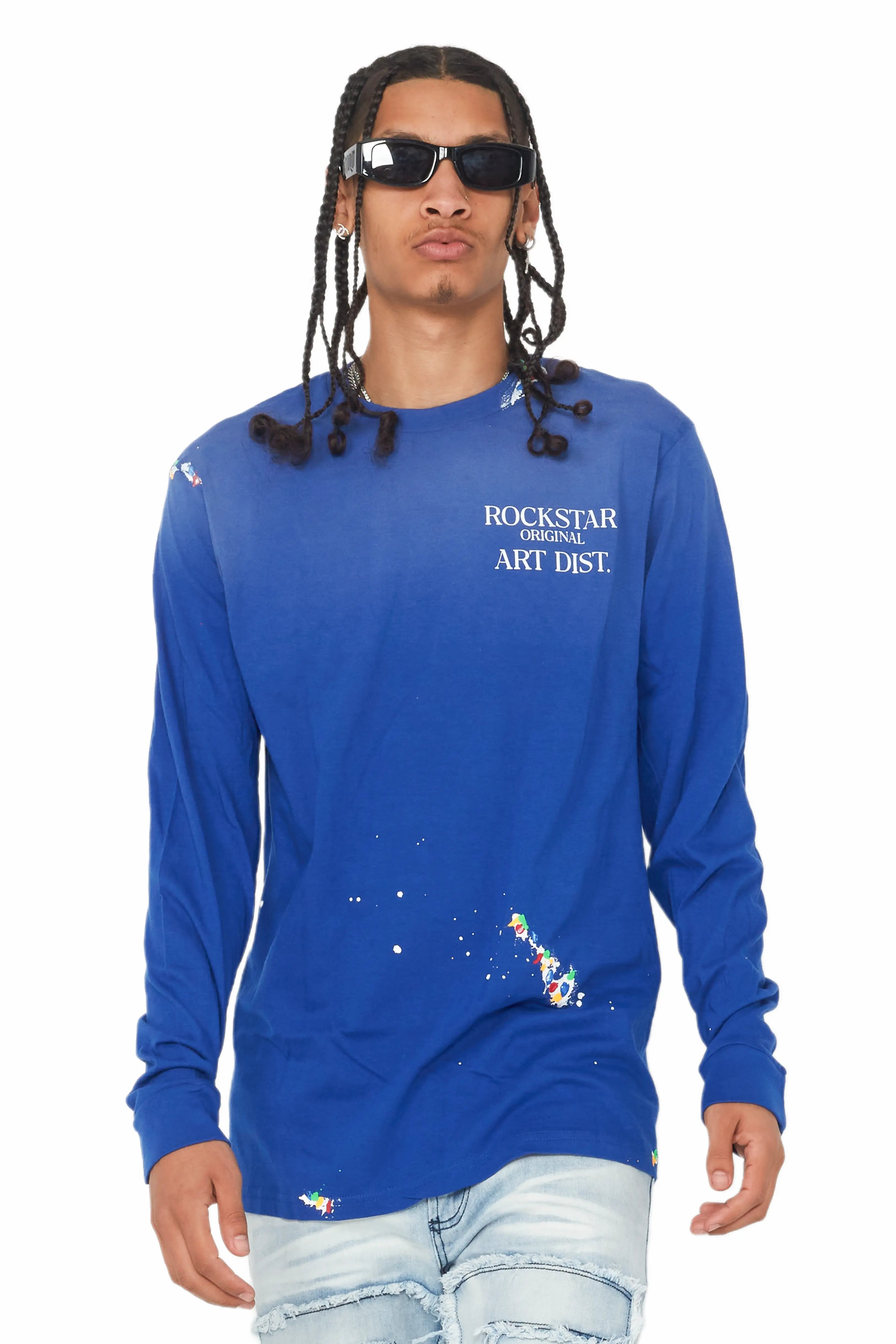 Soft Fabric Looks Palmer Royal Blue Long Sleeve T-Shirt