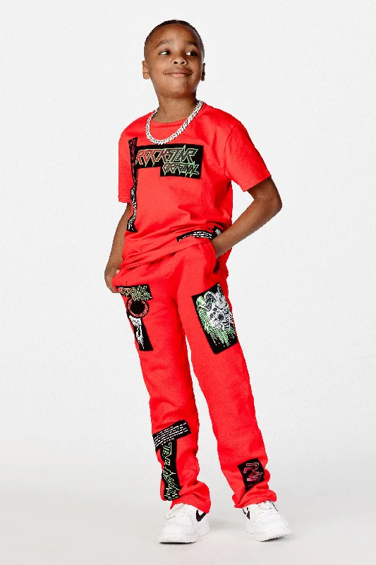 Cozy Look Boys Garland T-Shirt Trackset-Red
