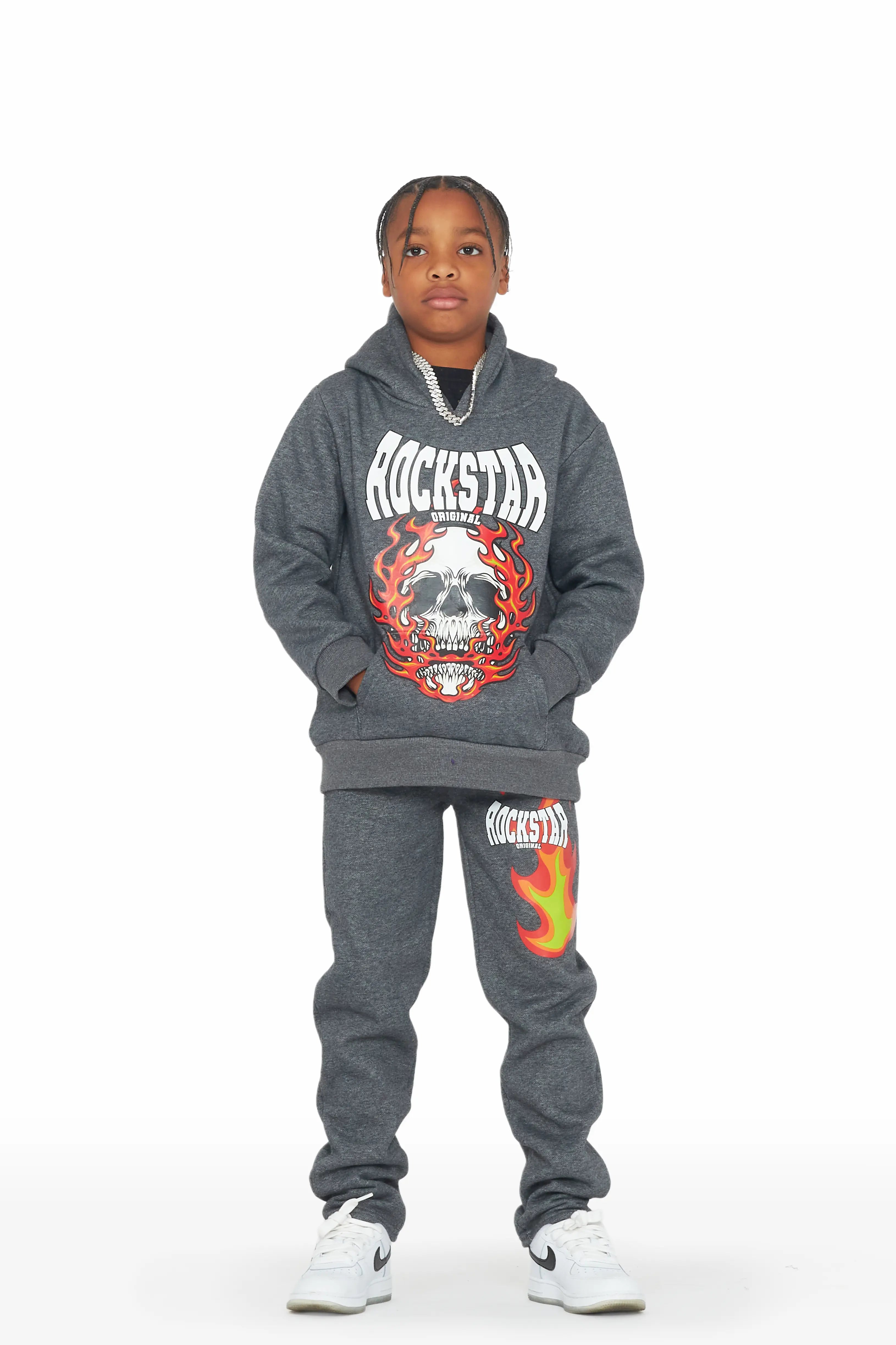 Easy-to-Wear Boys Evan Vintage Grey Slim Fit Track Set