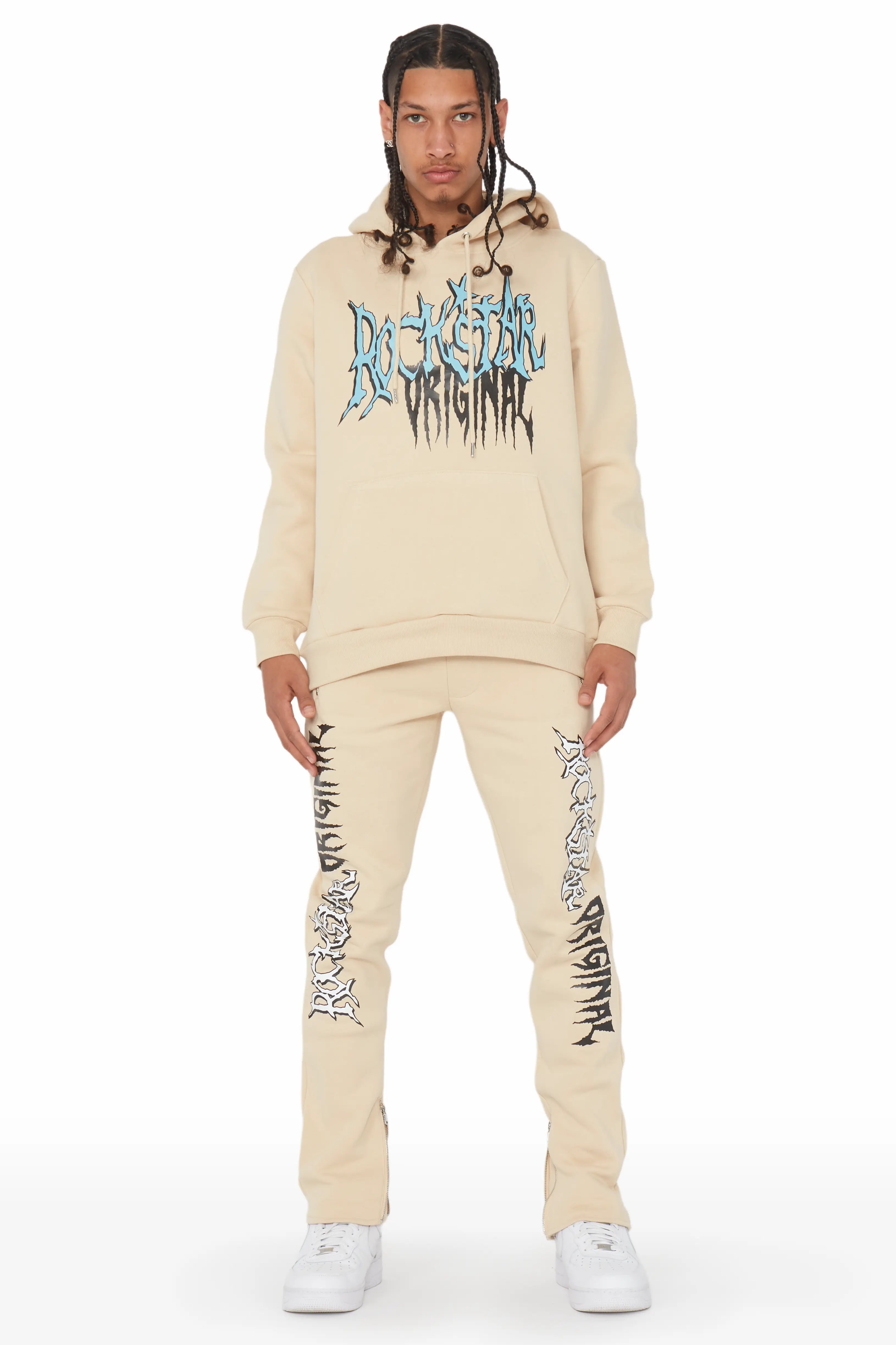 Soft Comfort Wear Foxx Beige Slim Fit Track Set