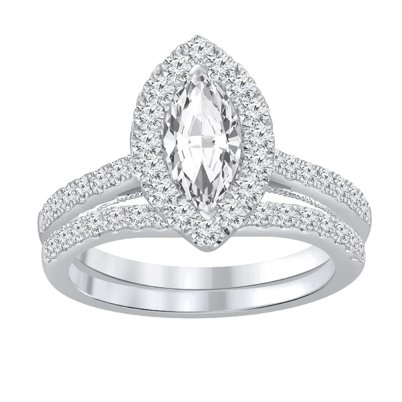 Boutique Recommendation Auriya 1 1/2ctw Marquise Halo Diamond Engagement Ring Set 14k Gold Boutique Recommendation Auriya 1 1/2ctw Marquise Halo Diamond Engagement Ring Set 14k Gold