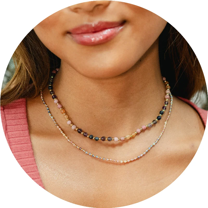 Comfortable Fitwear Energy Healer 2mm + 4mm Healing Necklace Stack