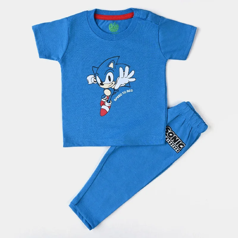 Everyday Chic Infant Boys Poly Cotton Jersey NightSuit Character-B. Blue
