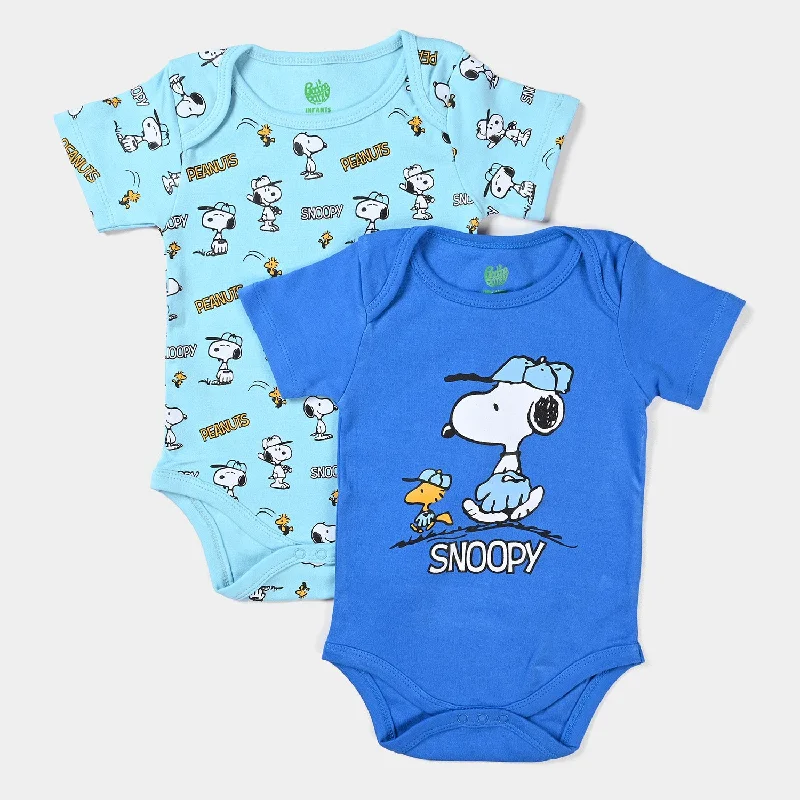 Cozy Chic Trends Infant Boys Cotton Jersey Romper Set -B.Blue