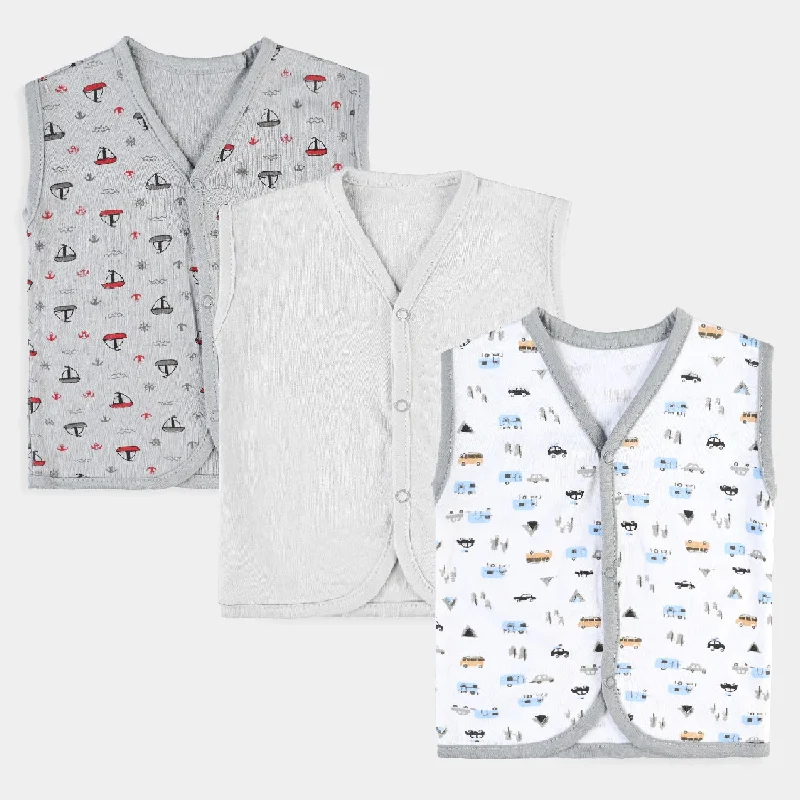 Casual And Casual Baby Cotton Printed Vest 3Pcs Set