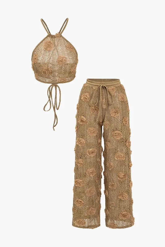 All-Day Comfort Appliques Drawstring Trouser Set