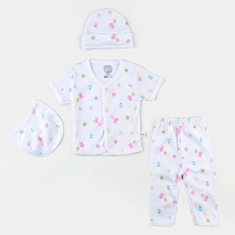 Knitted Design Infant Unisex Cotton Summer Suit 4PCs
