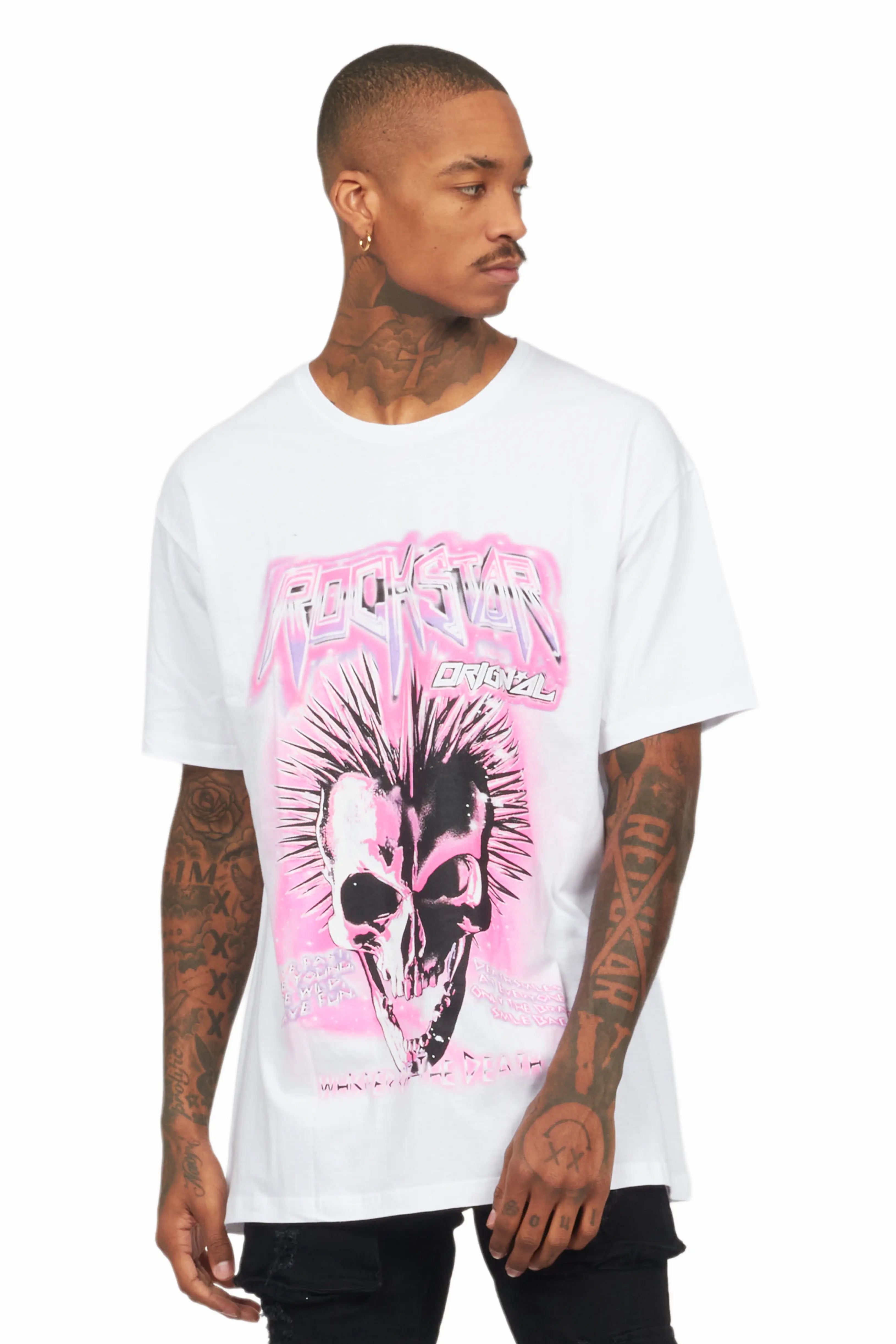Relaxed Clothing Obern White Graphic T-Shirt