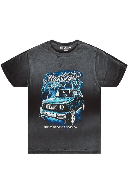 Multifunctional Style Zolo Black Graphic T-Shirt