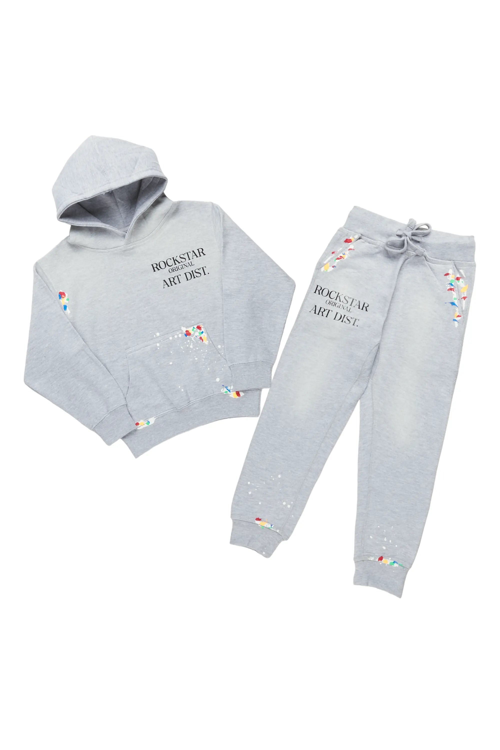 Casual Chic Outfits Boys Palmer Heather Grey Hoodie Track Set