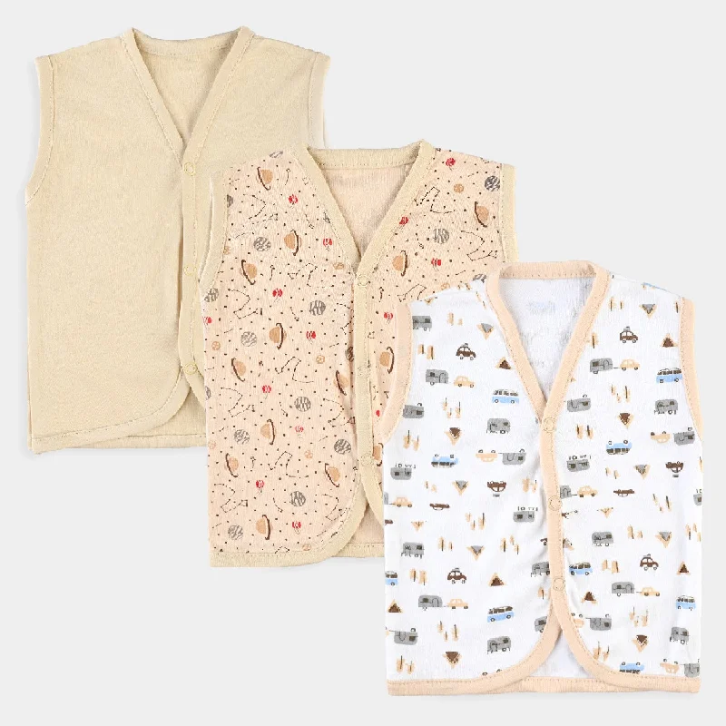 Customized Version Baby Cotton Printed Vest 3Pcs Set