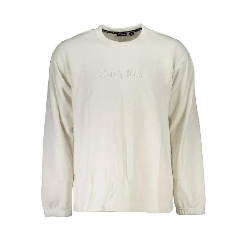 Calvin Klein Elegant Crew Neck Sweater with Brushed Men's Logo