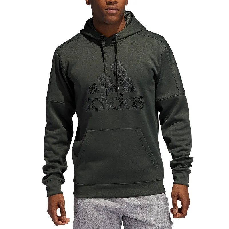 Casual And Comfortable Adidas Men's Team Issue Fleece Logo Hoodie Green Size Large