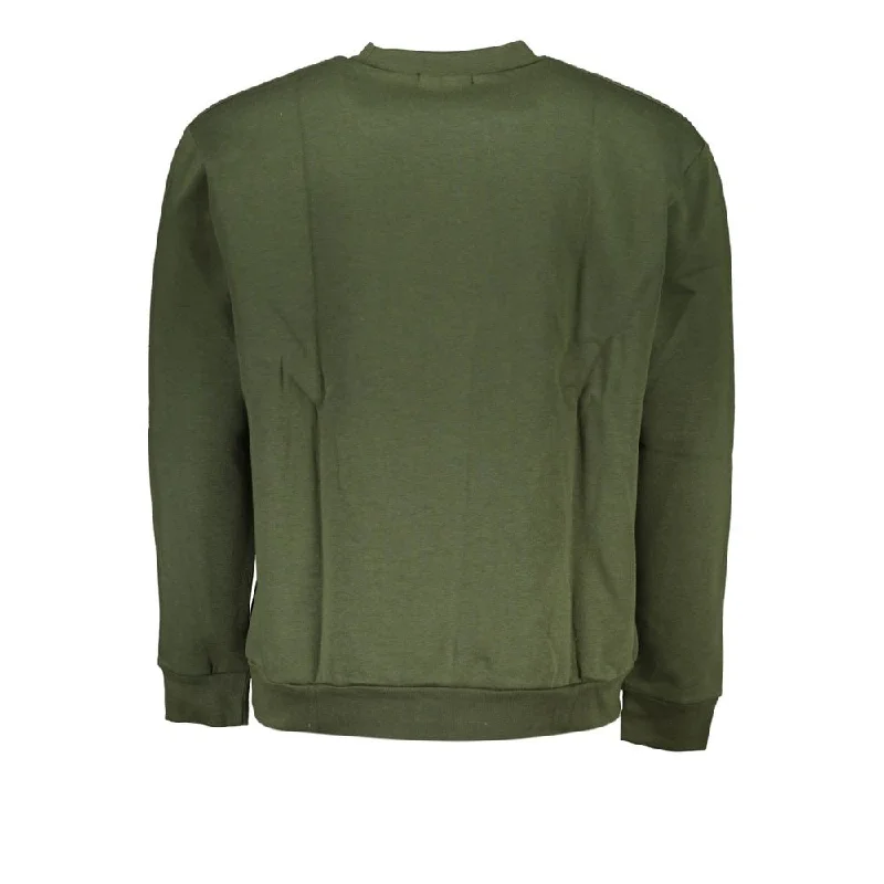 Cavalli Class Elegant Green Fleece Crew Neck Men's Sweatshirt