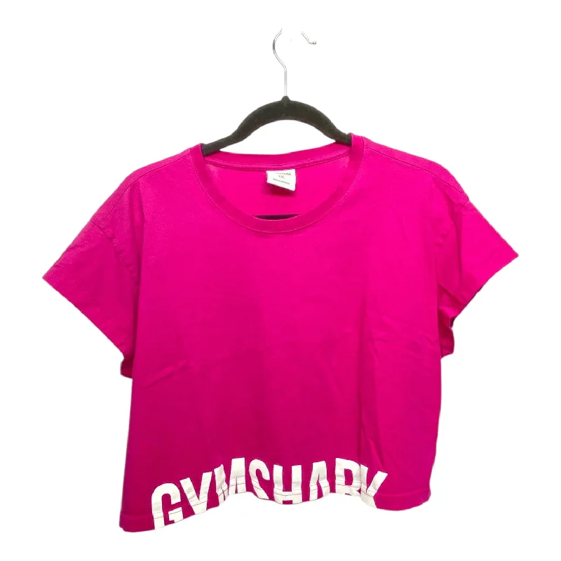 Versatile Itinerary Athletic Top Short Sleeve By Gym Shark In Pink & White, Size: Xl Versatile Itinerary Athletic Top Short Sleeve By Gym Shark In Pink & White, Size: Xl