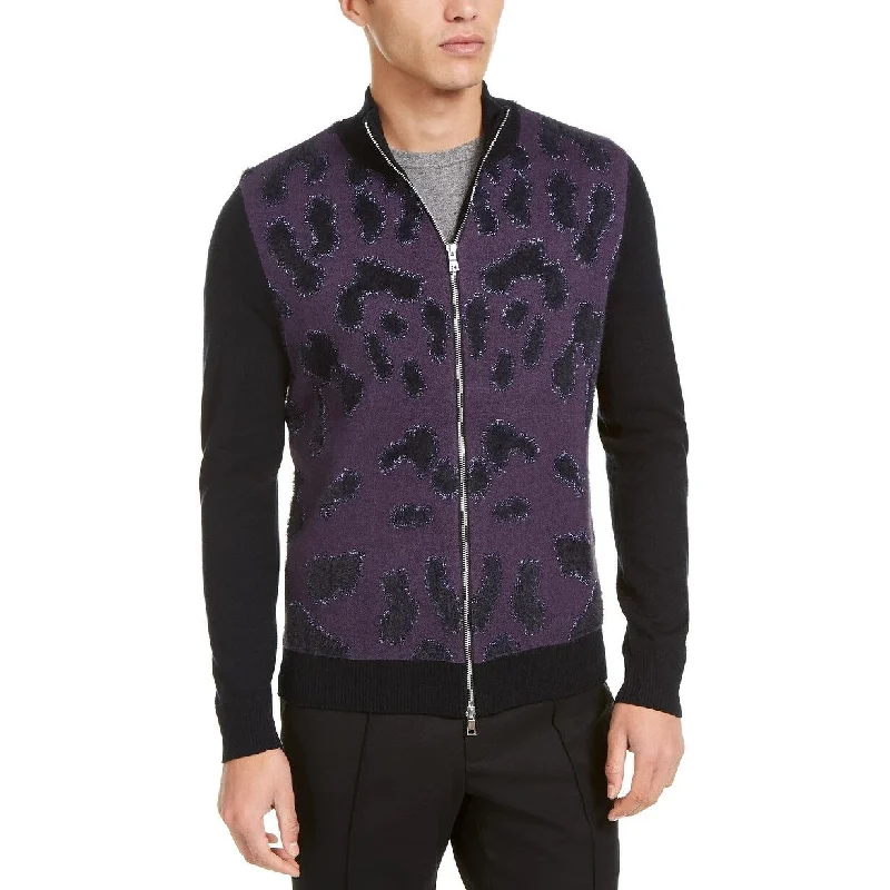 Comfortable Lounge Wear INC International Concepts Men's Full Zip Sweater Purple Size XXL - XX-Large